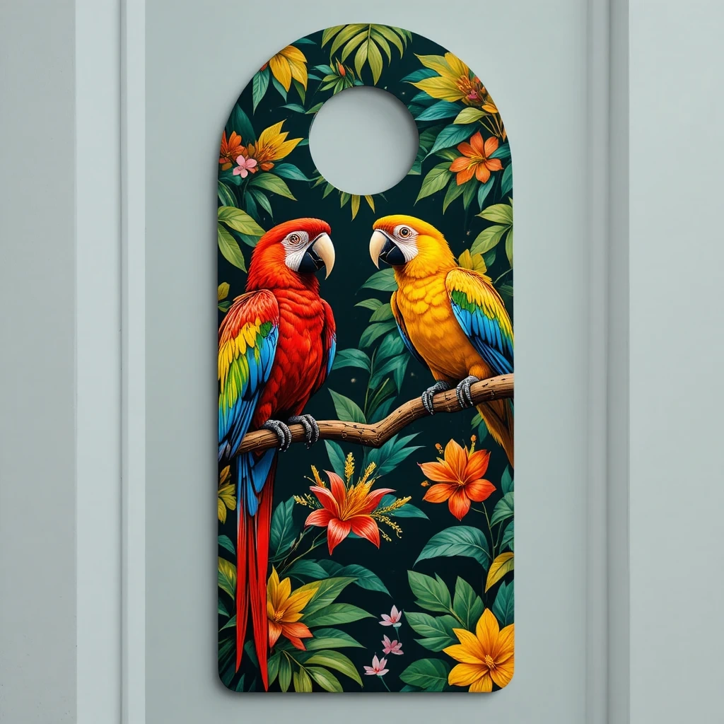 Tropical Parrot & Jungle Door Hanger