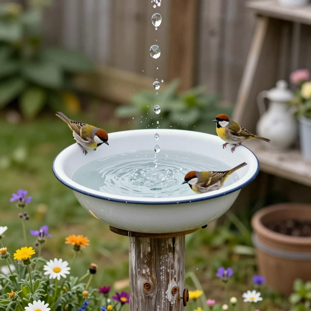 Vintage & Upcycled Bird Bath