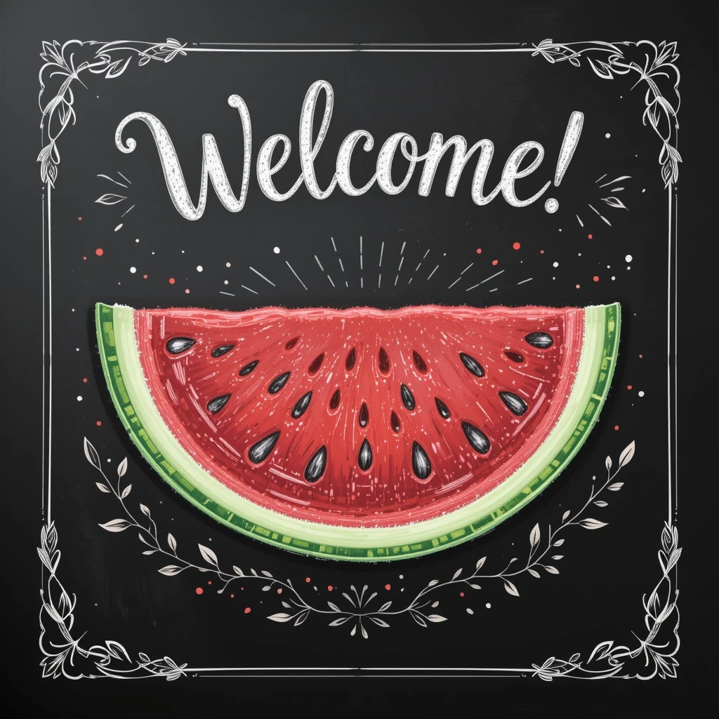 Watermelon Welcome Sign