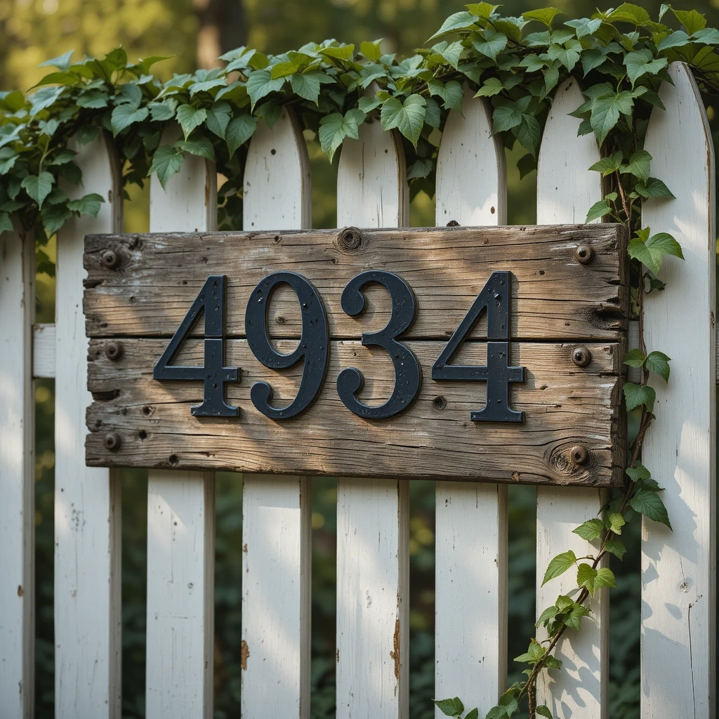 Wooden Plank House Numbers
