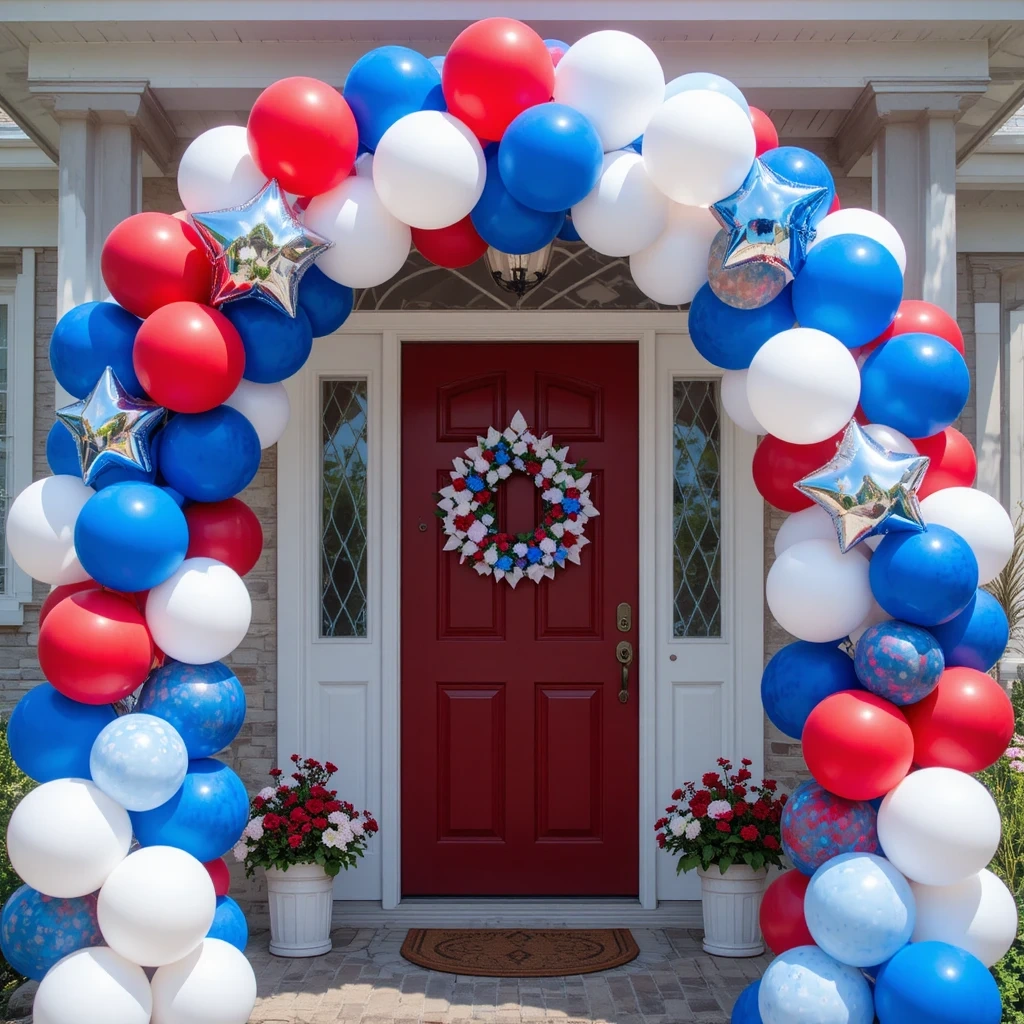  🇺🇸 Classic Red, White & Blue Balloon Arch