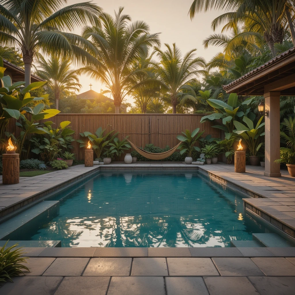 Bamboo Pool Fence