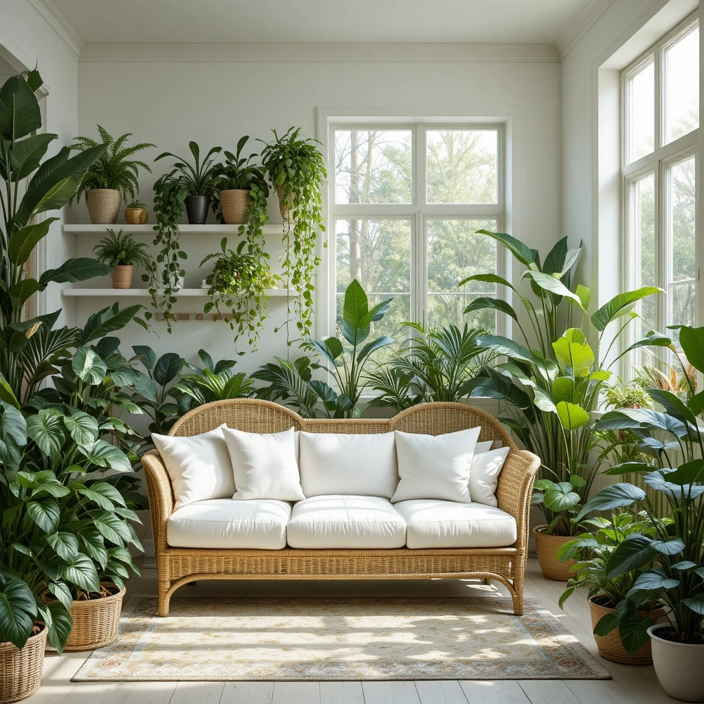 Biophilic Living Room with Indoor Plants