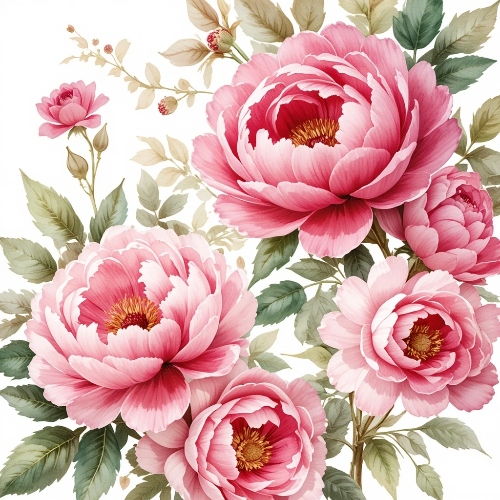 Botanical Pink Floral Prints