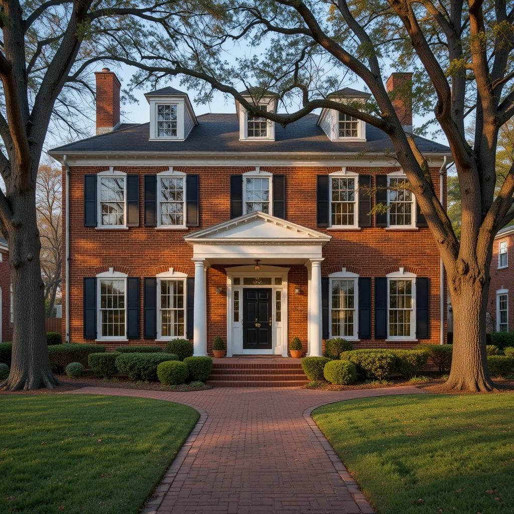 Classic All-Brick Colonial Facade