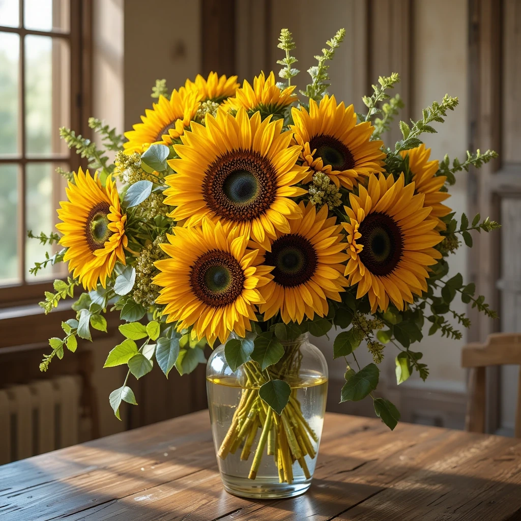Classic Sunflower & Greenery Bouquet