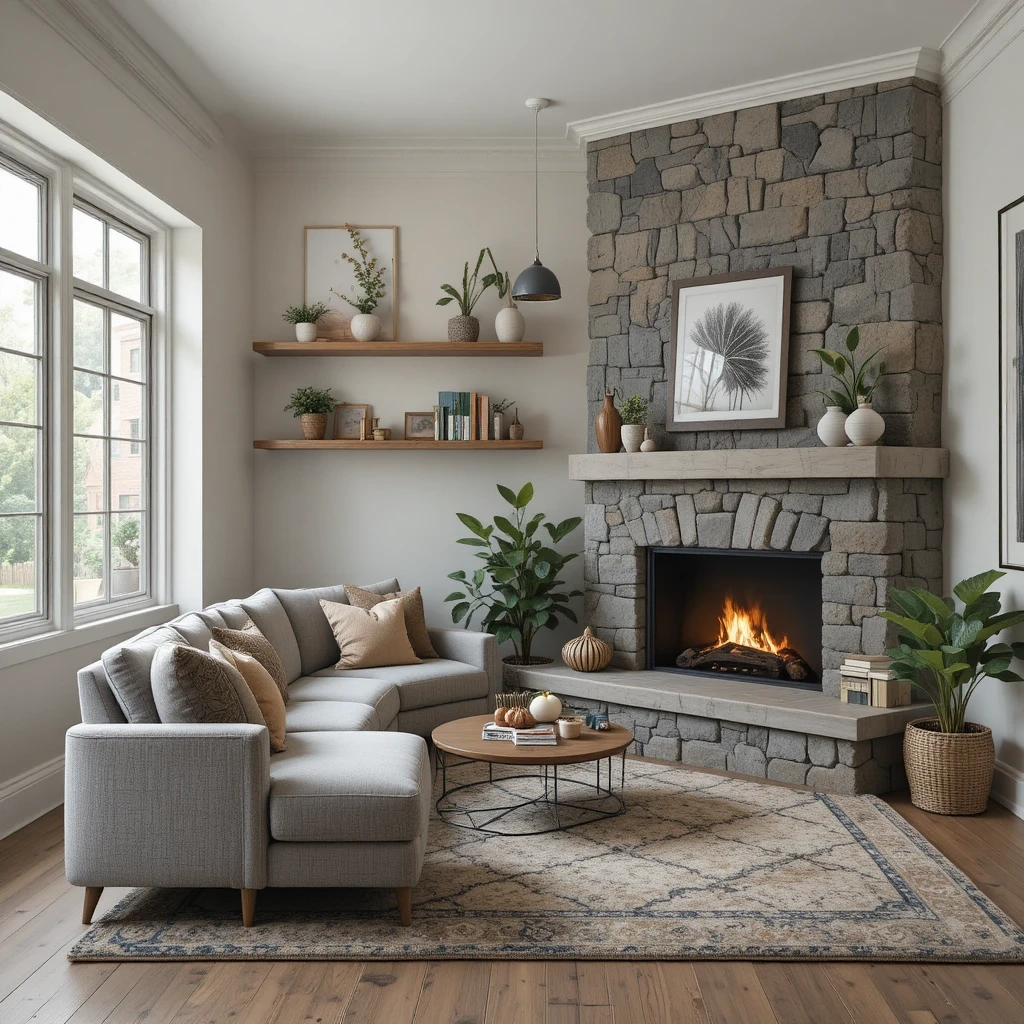 Corner Stone Fireplace