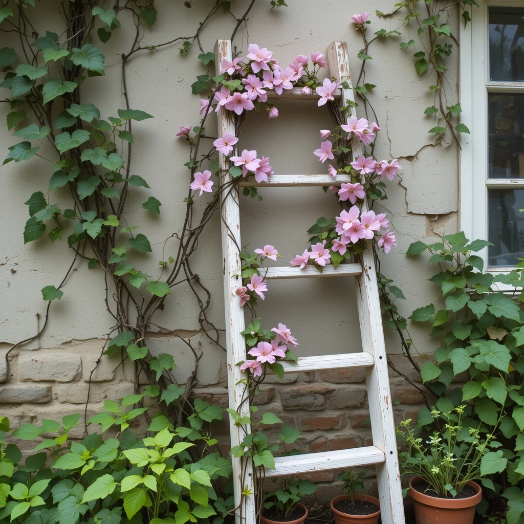 Decorative Garden Ladder Trellis