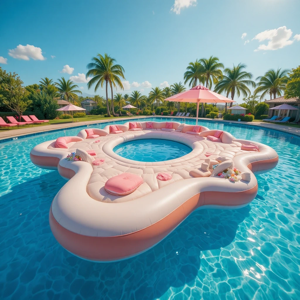 Giant Inflatable Pool Island
