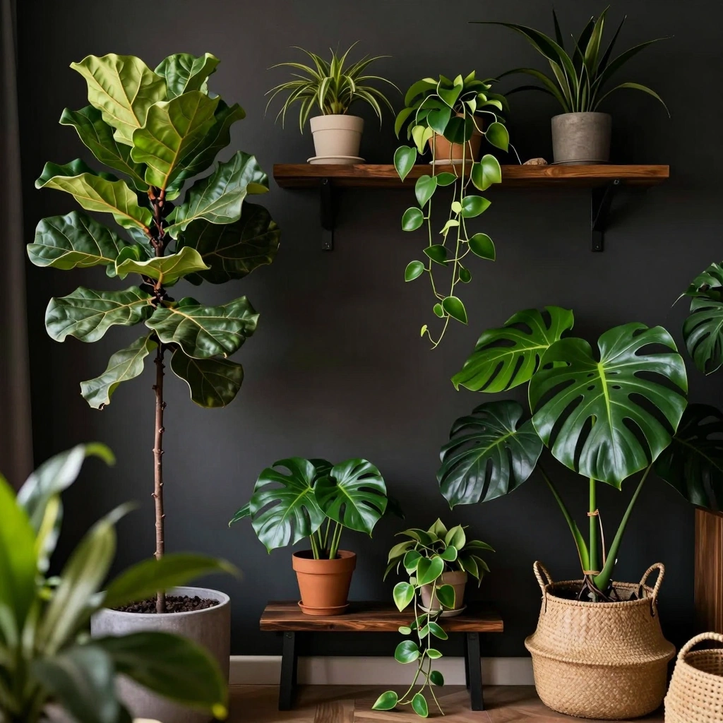 Indoor Jungle Vibes with Dark Foliage