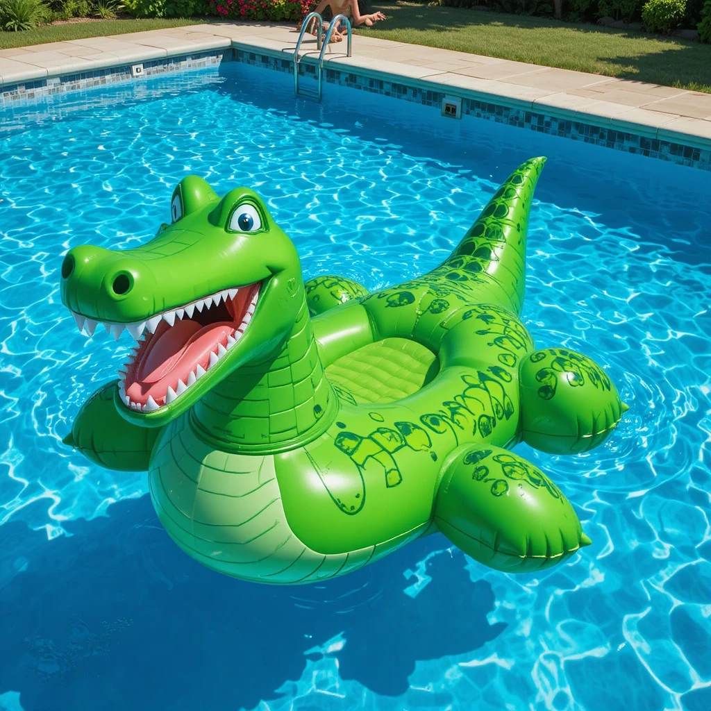 Inflatable Crocodile Ride-On Float