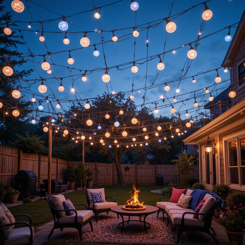 Outdoor String Light Canopy