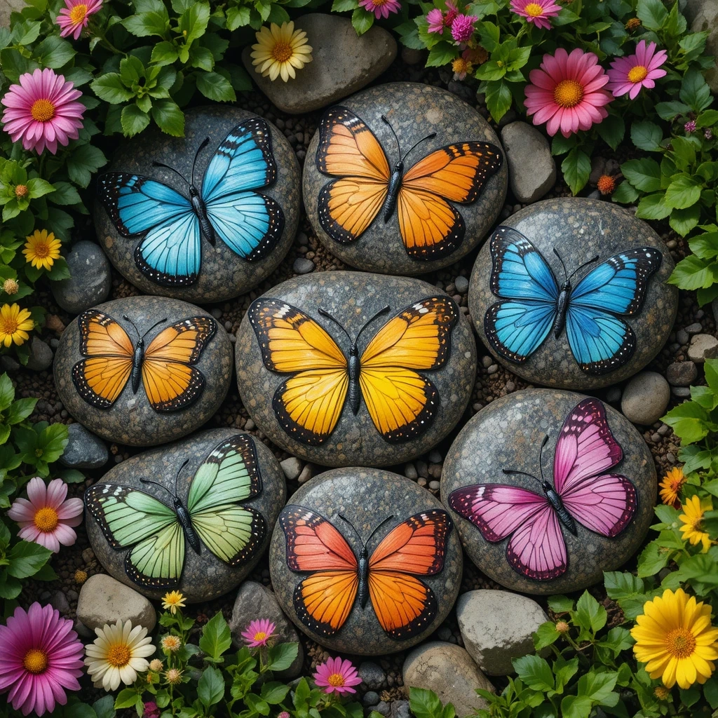 Painted Rock Butterflies
