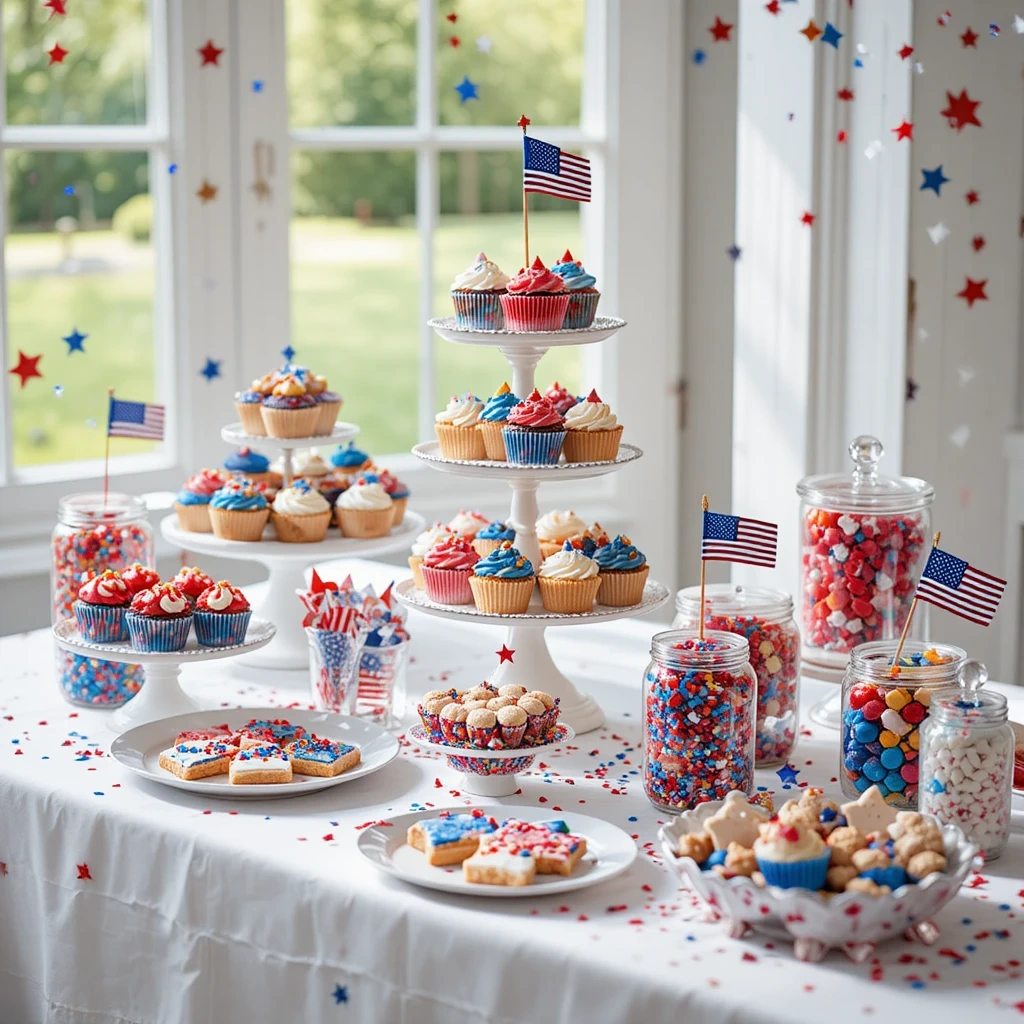 Patriotic Dessert Table Spread