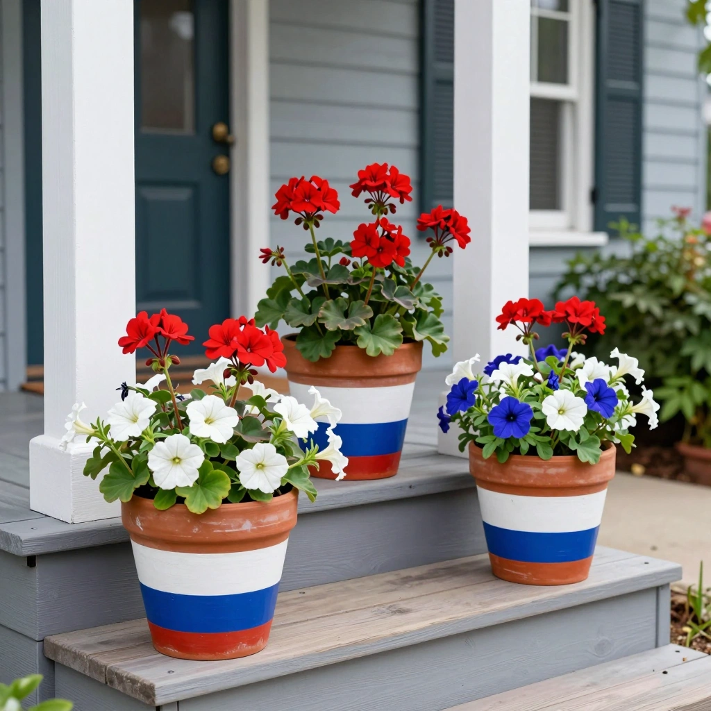Patriotic Flower Pots & Planters