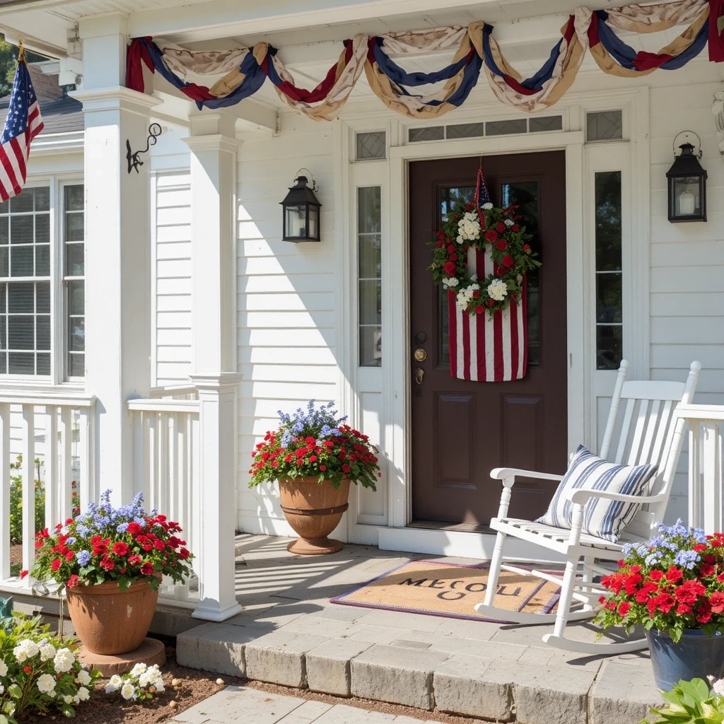 Patriotic Front Porch Vignette
