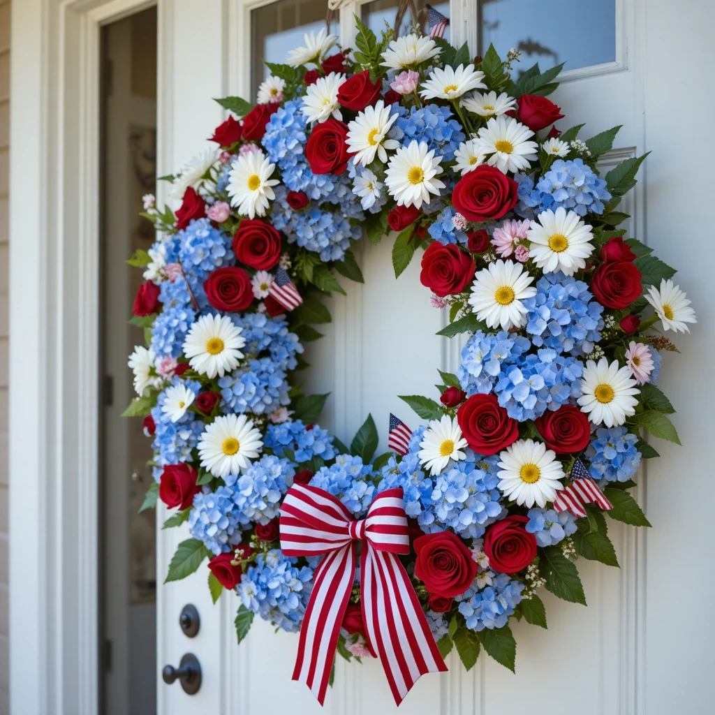 Patriotic Wreath for the Front Door