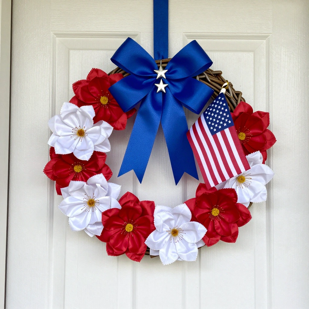 Patriotic Wreath on the Front Door