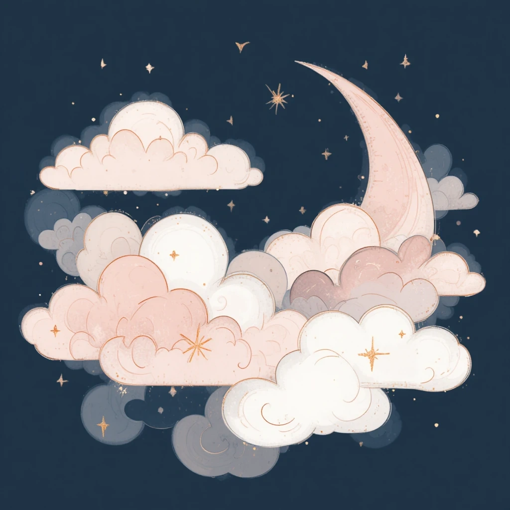 Pink Celestial & Moon Art