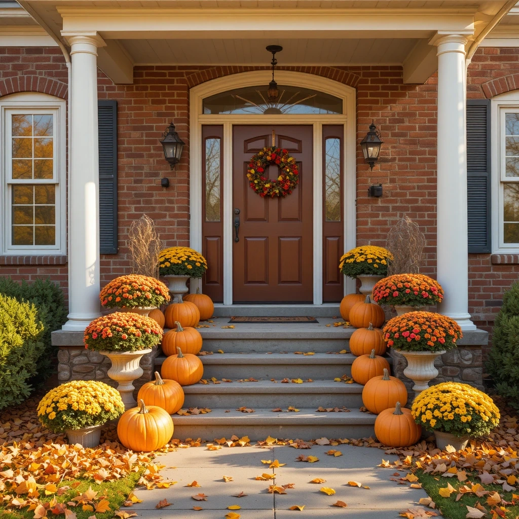 Red Brick with Seasonal Decor