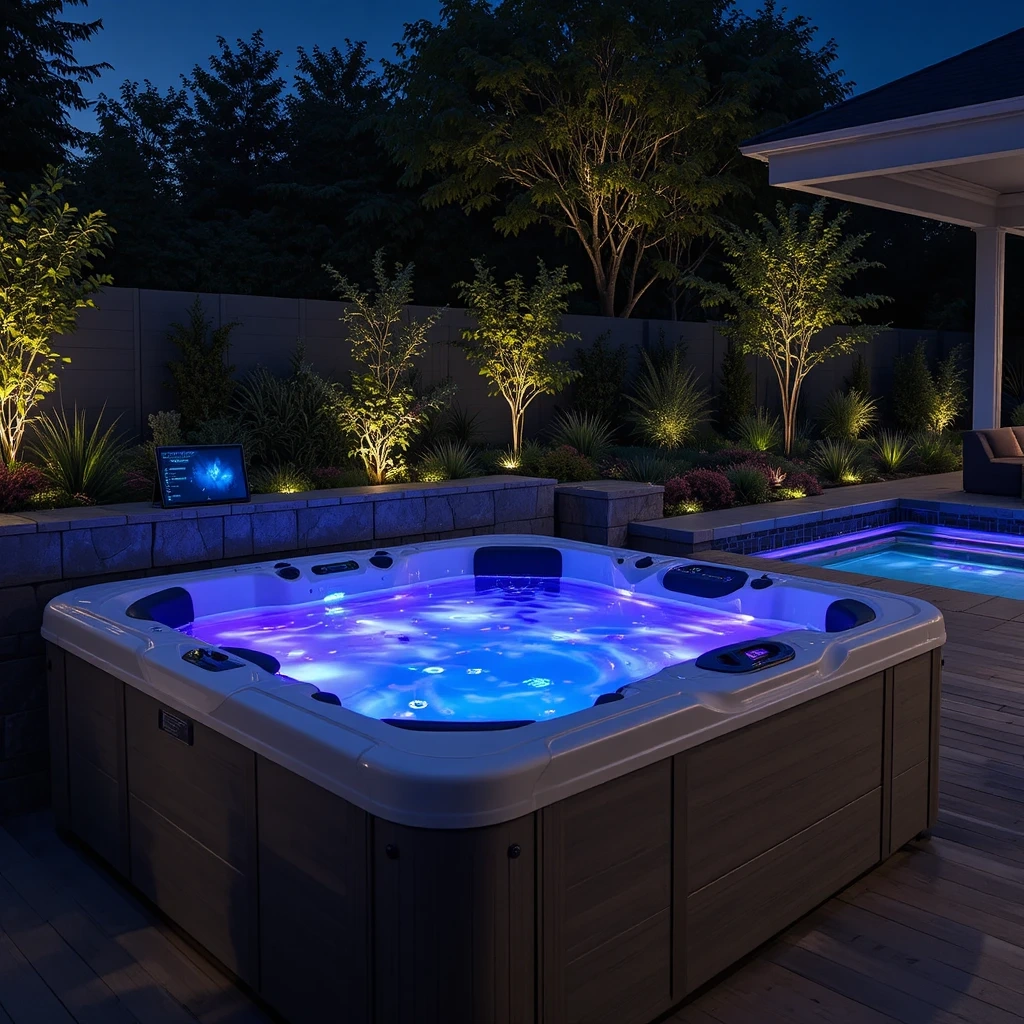 Smart Backyard Swim Spa with LED and Automation