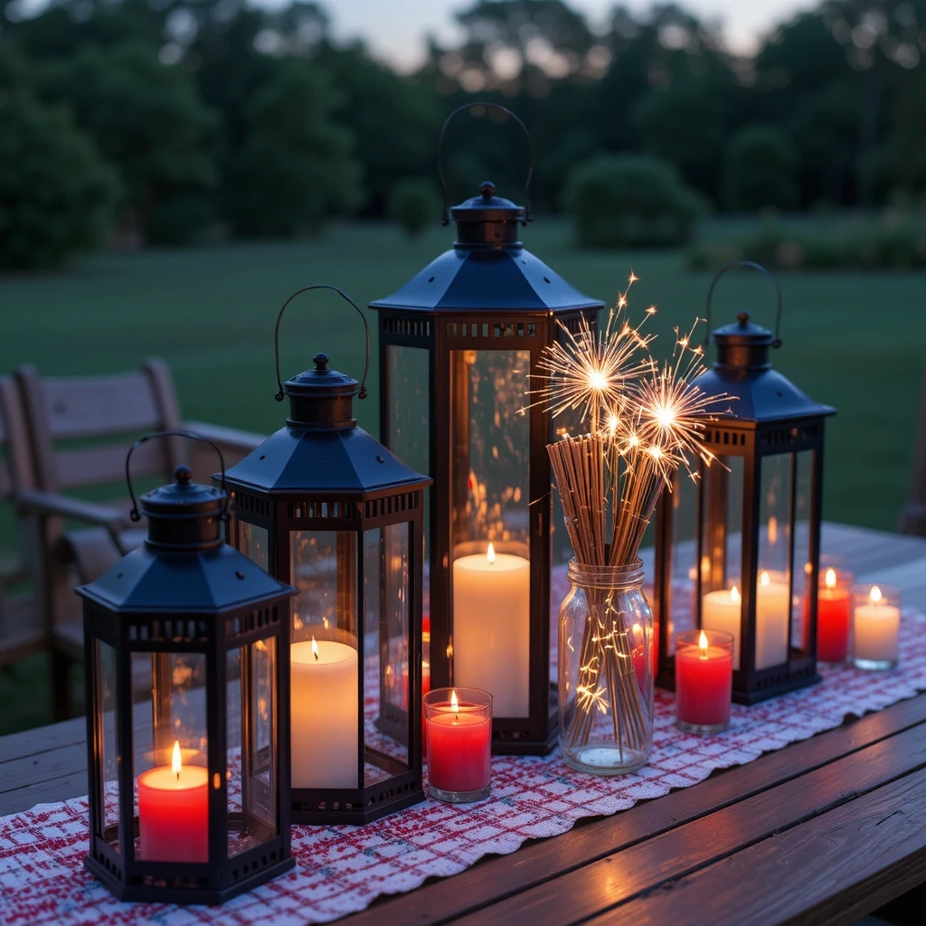 Sparkler & Lantern Centerpiece Display