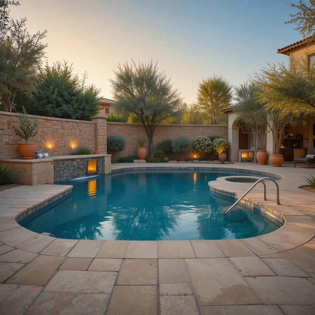 Stone or Brick Wall Pool Fence