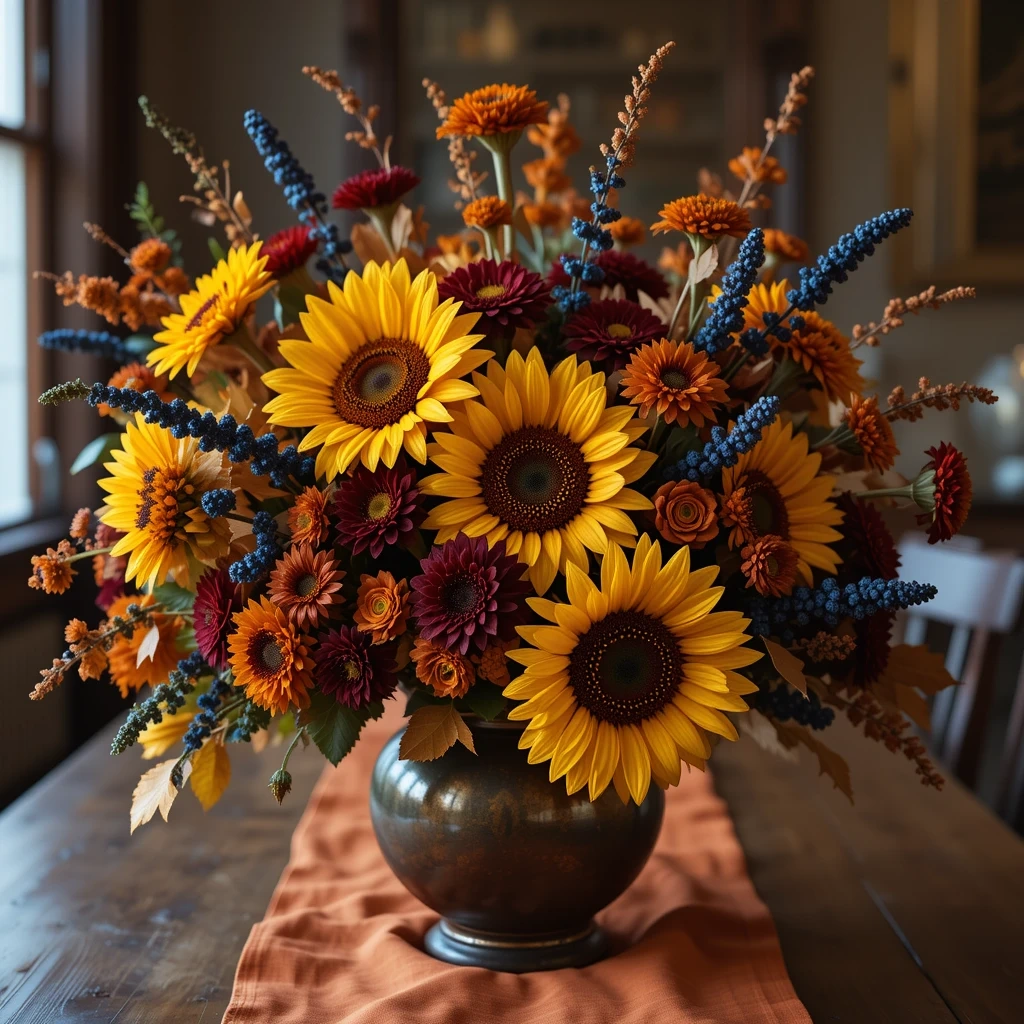 Sunflower & Berry Summer-to-Fall Transition Arrangement