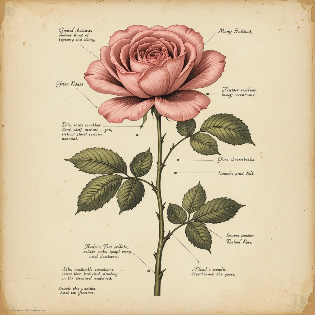 Vintage Pink Botanical & Map Prints