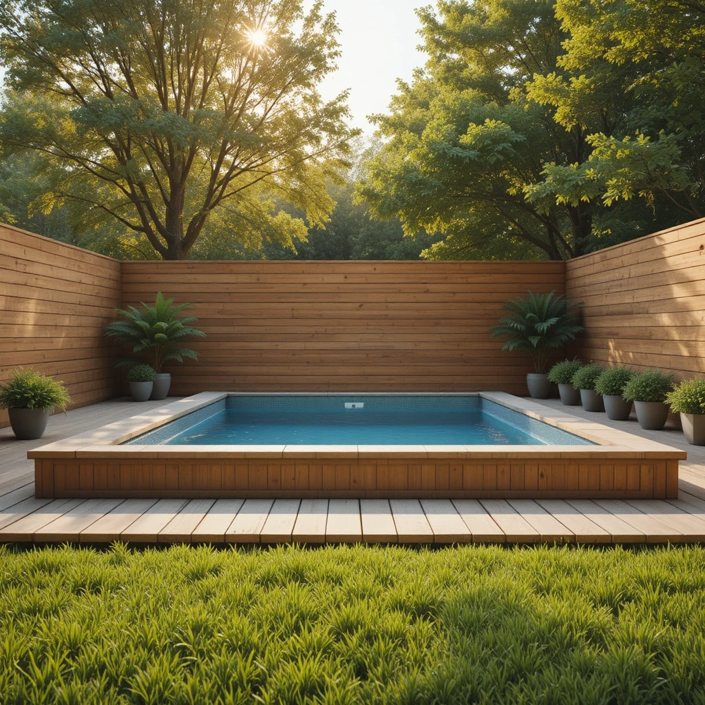 Wooden Pool Fence