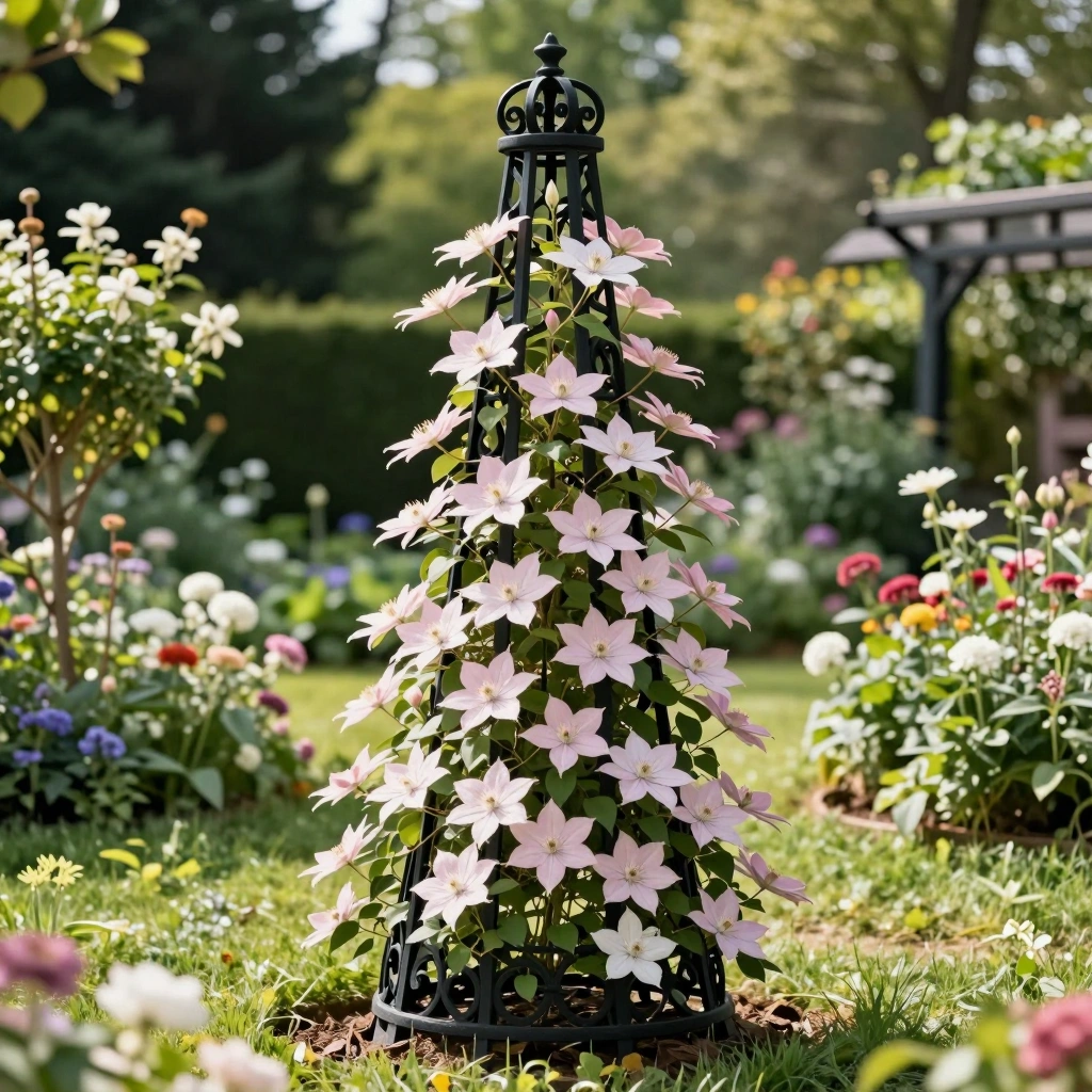 Wrought Iron Obelisk Trellis