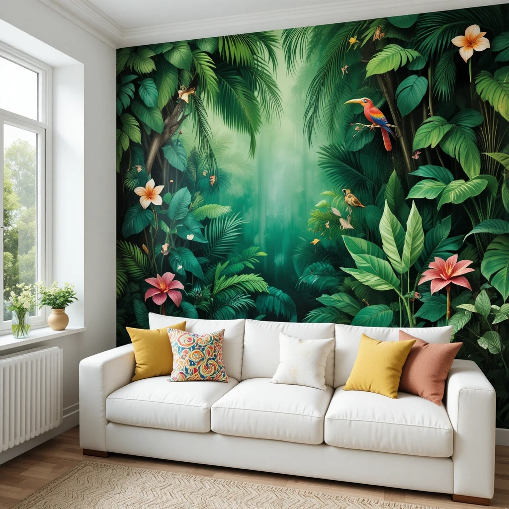 Accent Wall with Wallpaper or Wall Murals