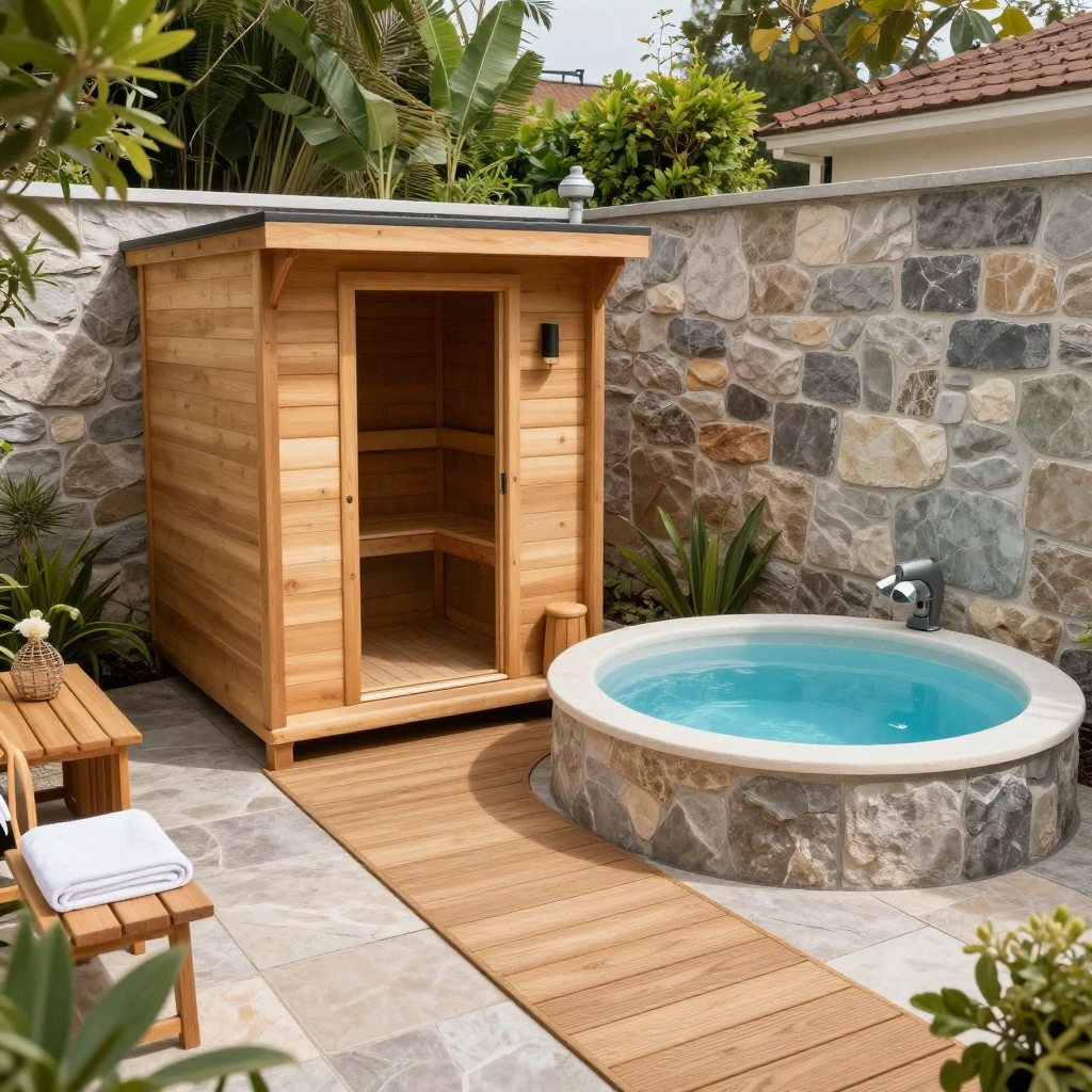 Backyard Sauna with Cold Plunge Pool