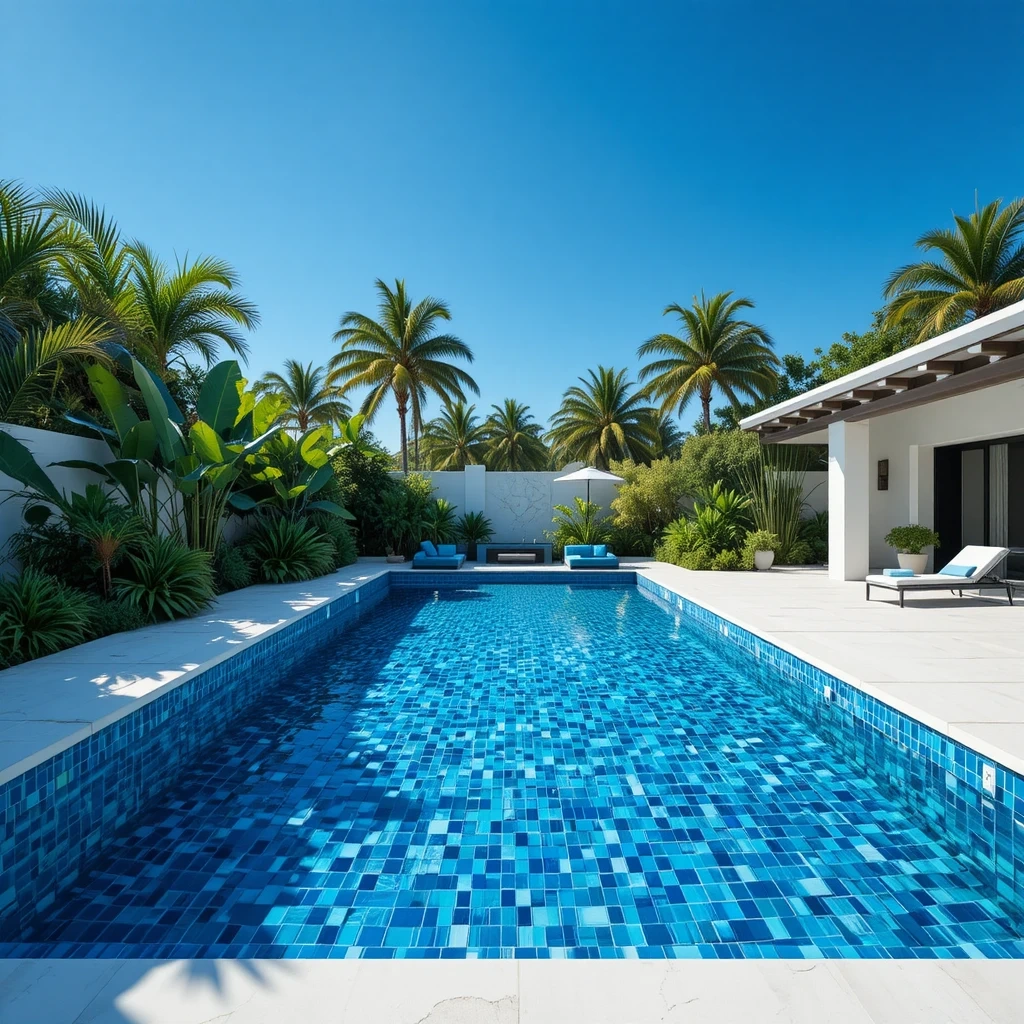 Blue Glass Mosaic Tiles