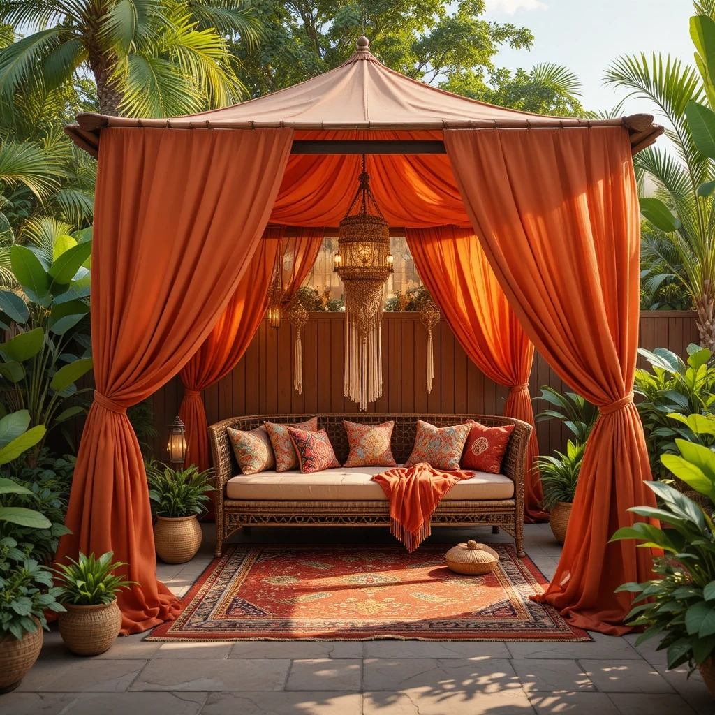 Bohemian Canopy Gazebo With Curtains