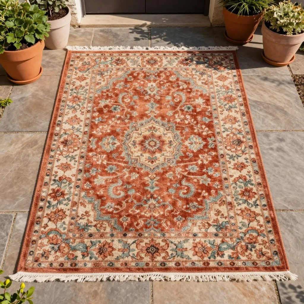 Boho Floral Outdoor Rug