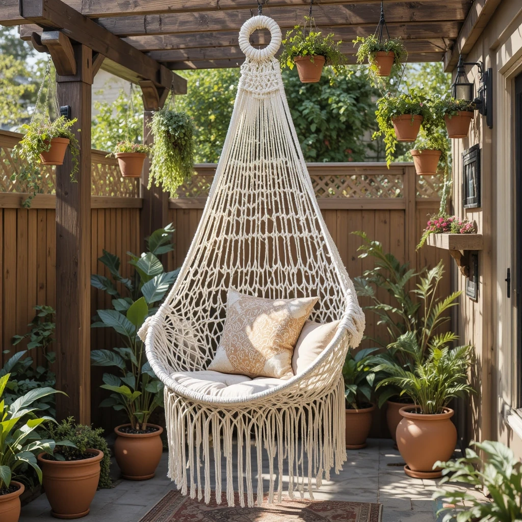 Boho Macramé Hammock Chair