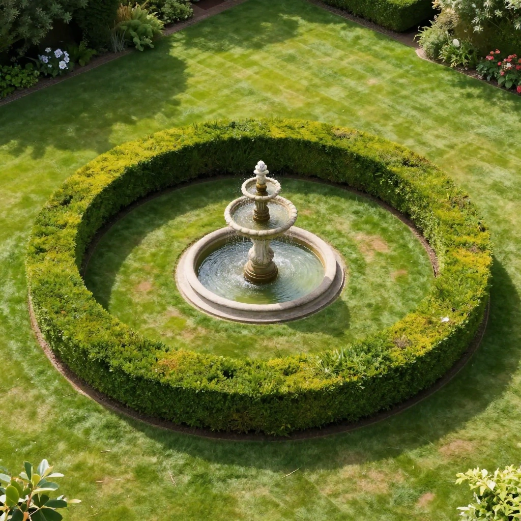 Boxwood Circle Garden Centerpiece