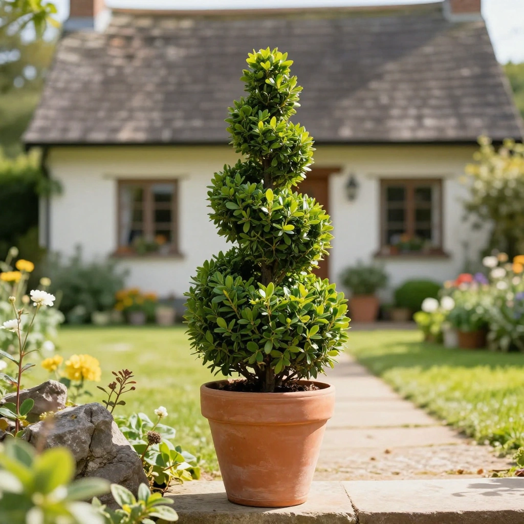 Boxwood Spiral Topiary