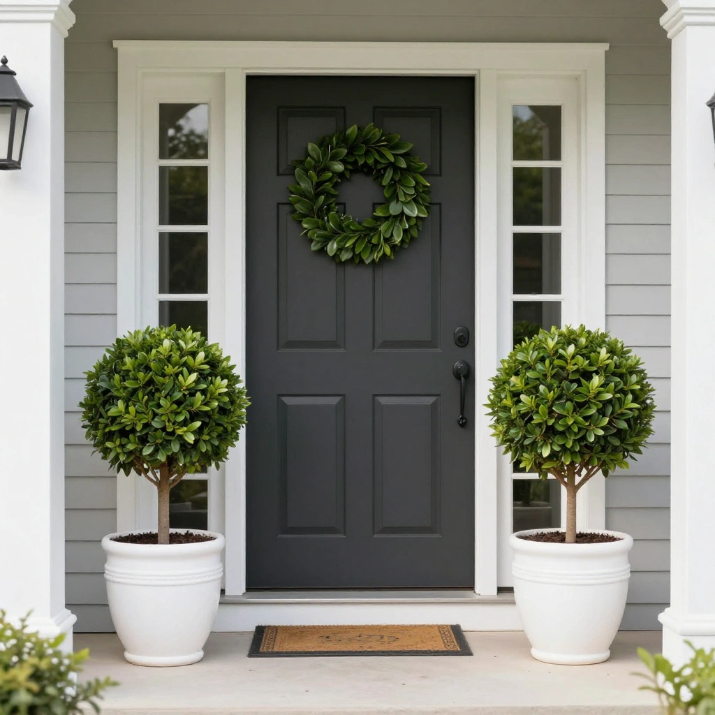 Boxwood Topiary Balls in Pots