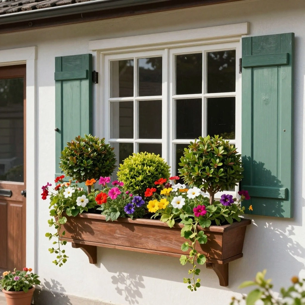 Boxwood Window Box Accents
