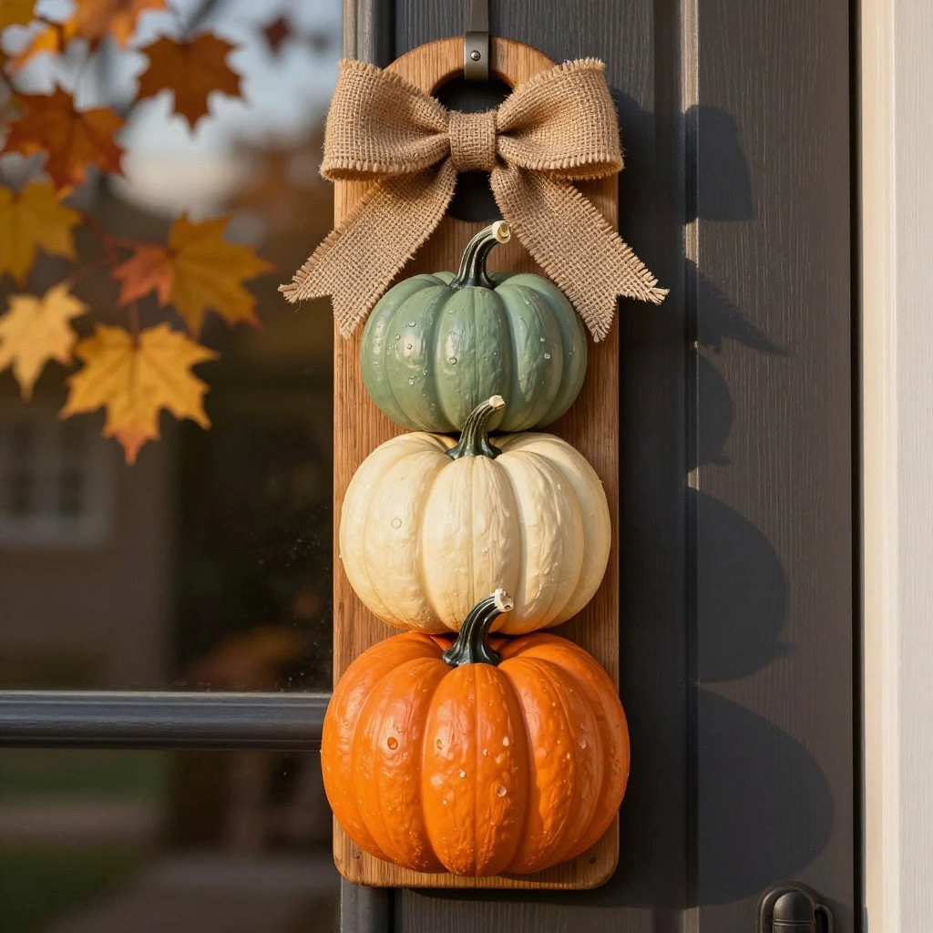 Classic Pumpkin Stack Door Hanger