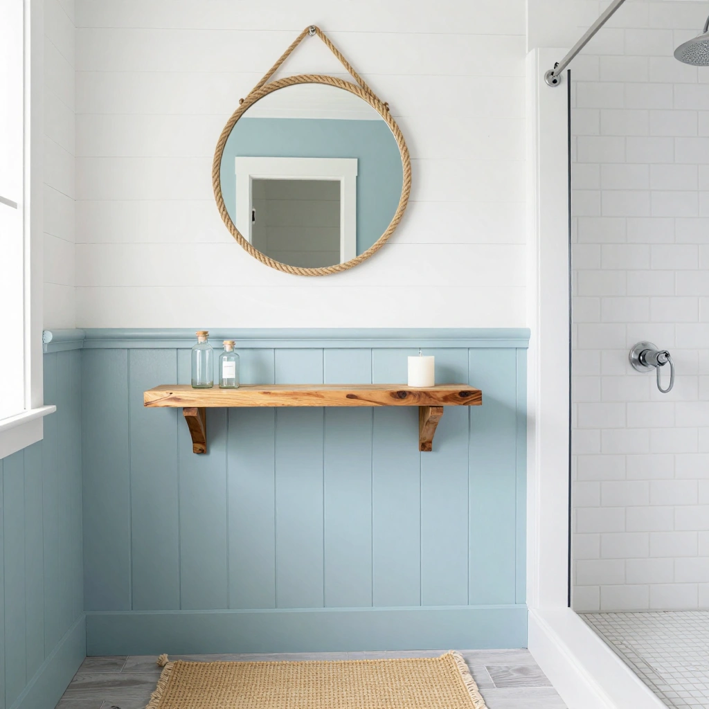 Coastal Blue Board and Batten with White Shiplap