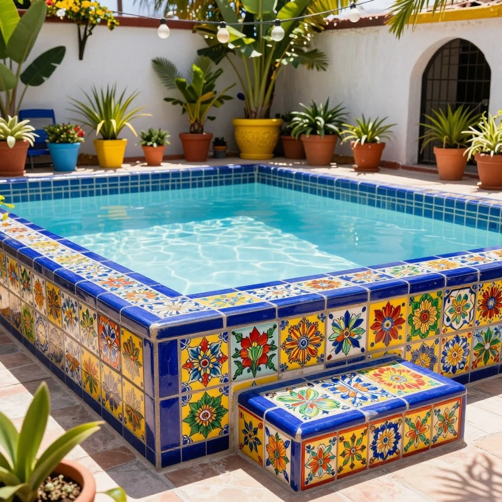 Colorful Handpainted Talavera-Style Tile