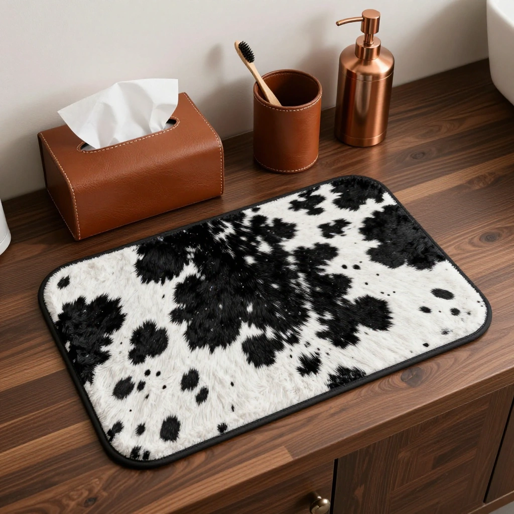 Cowhide and Leather Bathroom Accessories