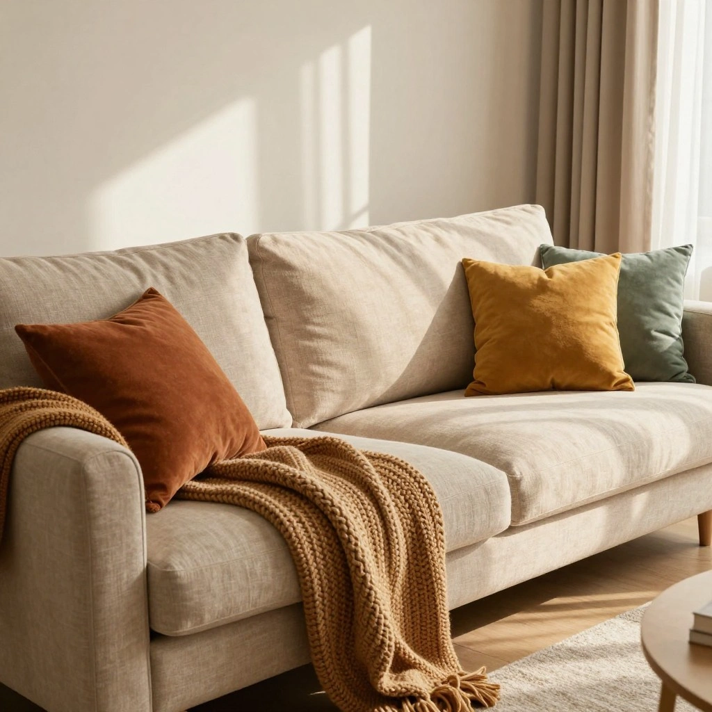 Cozy Layered Throw Blankets and Pillows