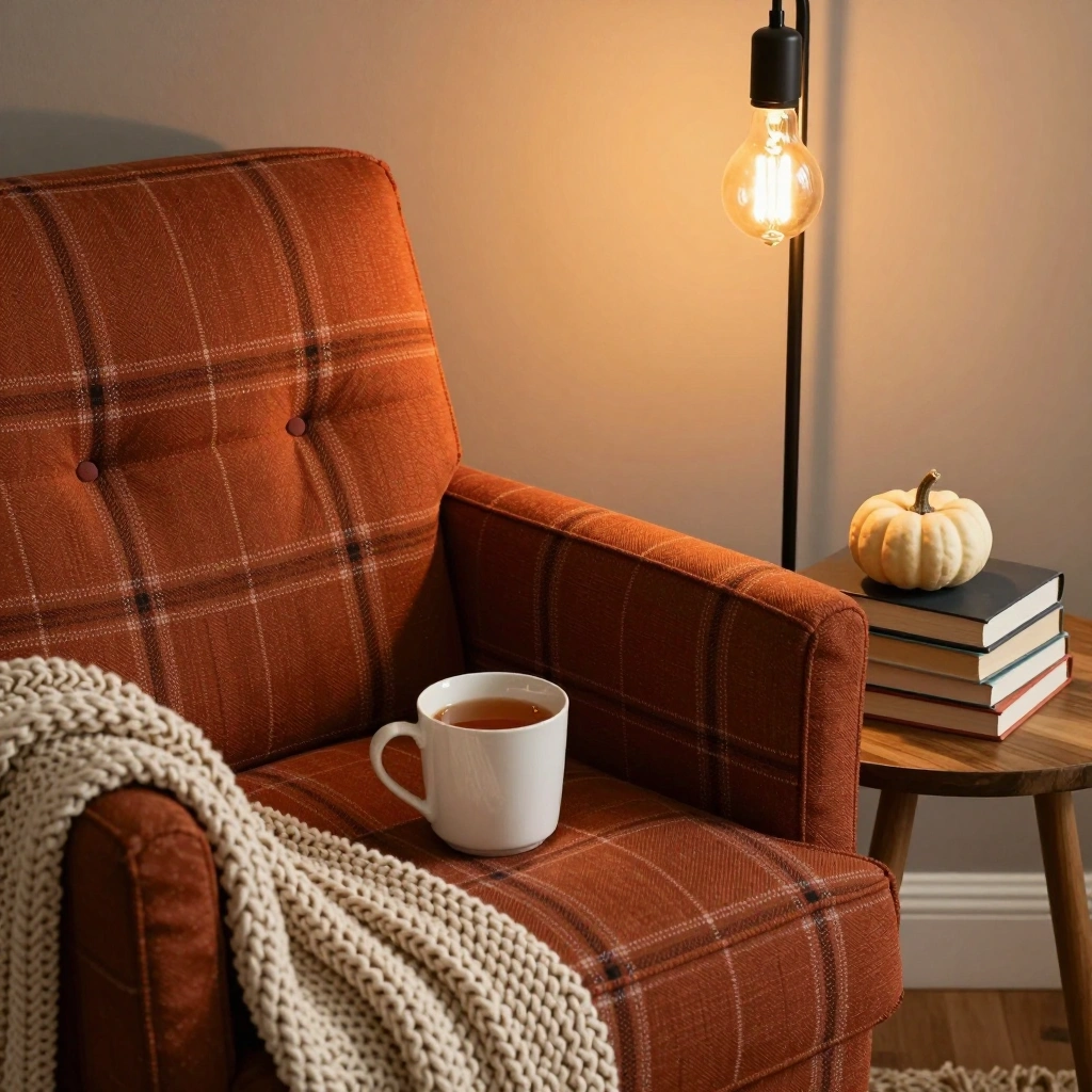Cozy Reading Nook with Fall Accents