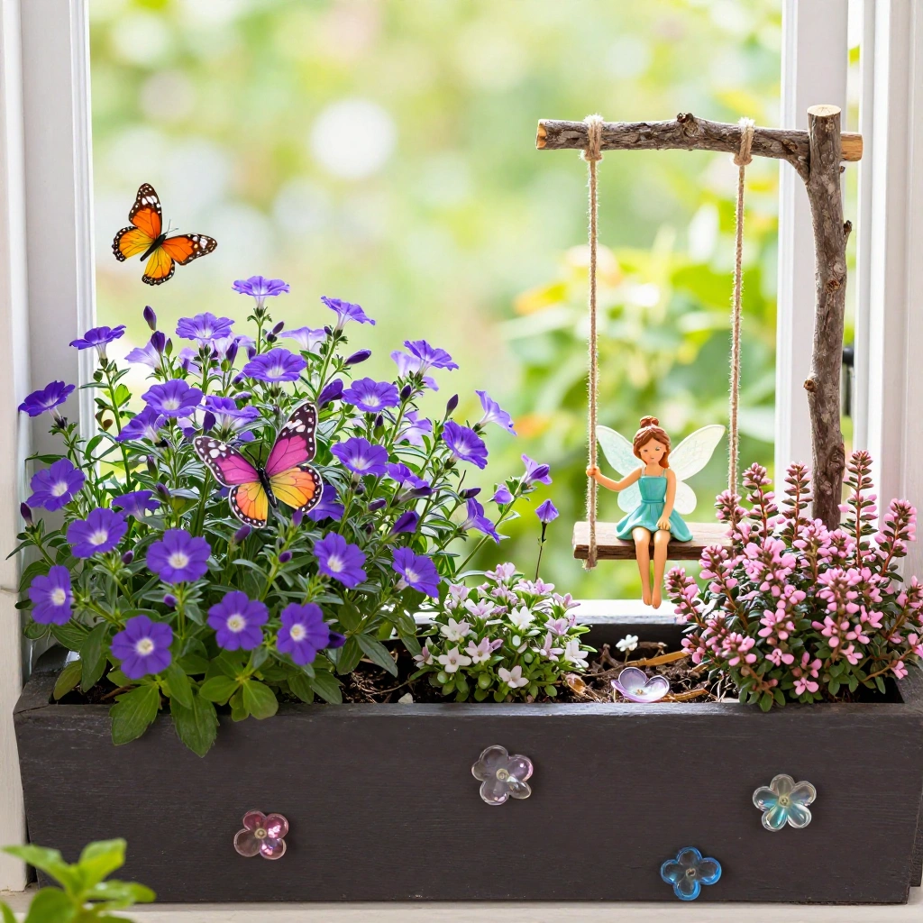 Fairy Butterfly and Flower Meadow