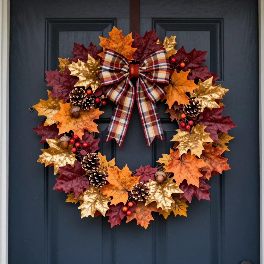 Fall Wreath on the Front Door
