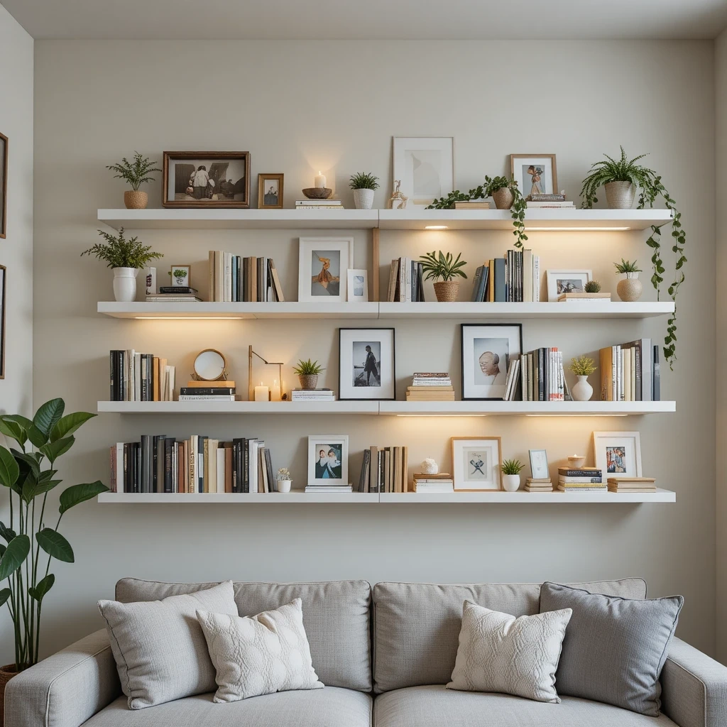 Floating Shelves for Storage